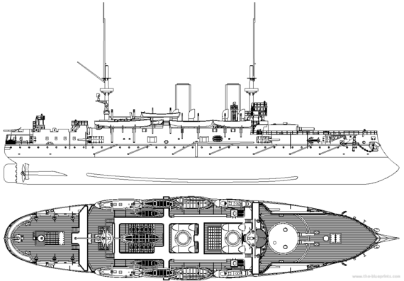 Корабль Россия - Imperator Nikolai I [Battleship] (1904) - чертежи, габариты, рисунки